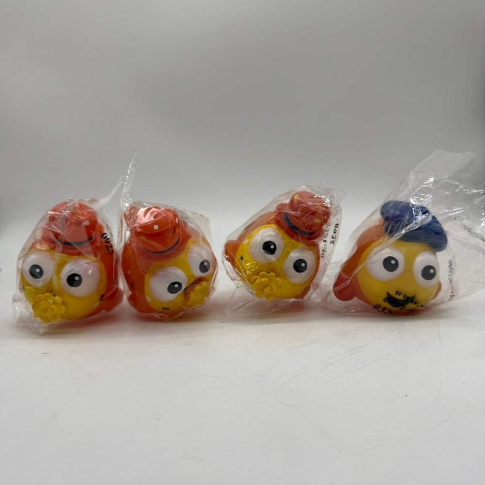 SmileMakers Fish Squishy Toys Kids 4-Pack Orange Yellow Blue Squeeze Fidgets